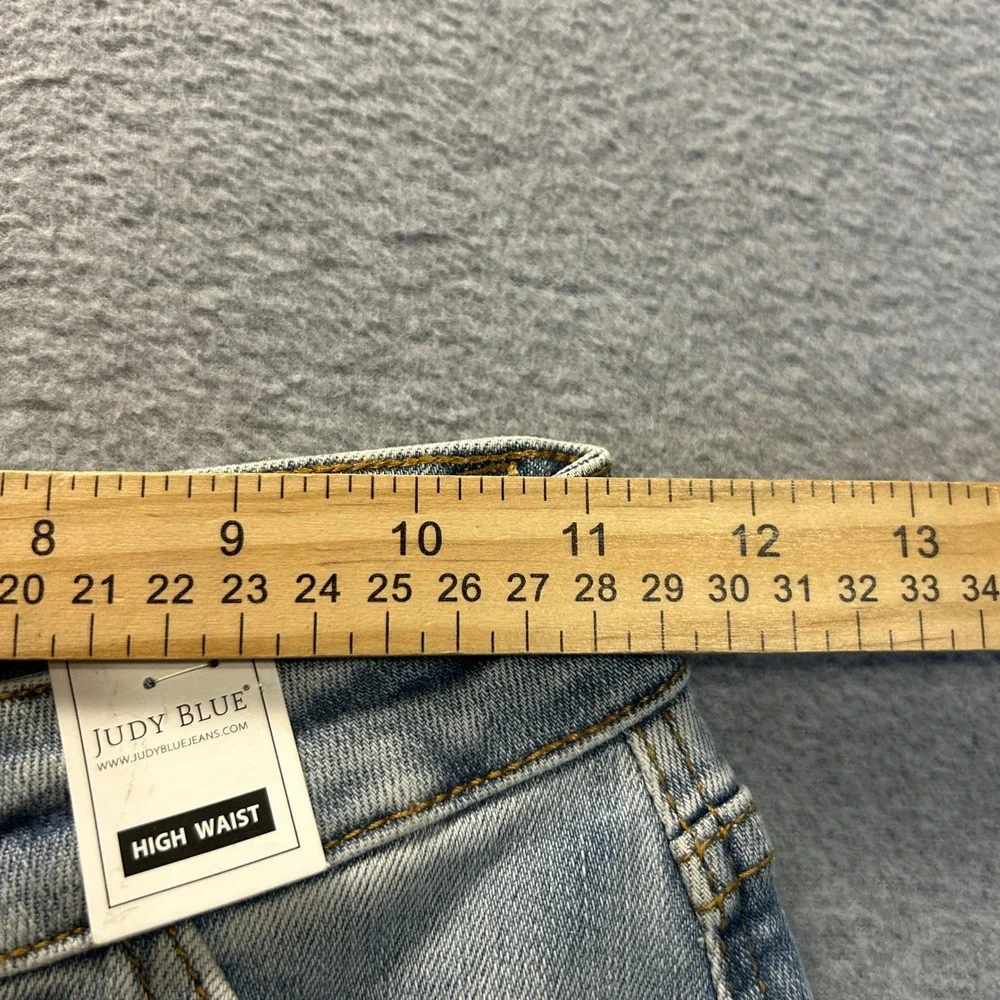 Judy Blue Boyfriend Jeans Womens 0/24 High Rise Utility Pocket Light Blue Denim